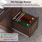 Bureau exécutif 60 po de style campagnard pour bureau à domicile – Bureau d'écriture en bois avec tiroirs, rangement d'armoire, bureau rustique pour le travail et les études