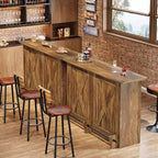 Table de bar Lantine de 63 pouces, table de pub de hauteur armoire de bar à 2 niveaux avec repose-pieds pour cuisine à domicile, bistrot, salle à manger, salon, marron