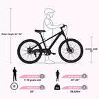 Vélos, vélo de route hybride de 20 pouces pour enfants de 7 à 10 ans, vélo de ville en acier, vélo de plage, de route ou de ville à une vitesse pour garçons et filles