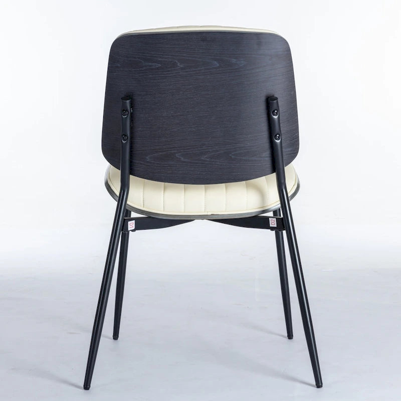 Lot de 2 chaises en similicuir avec pieds en métal