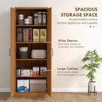Garde-manger de cuisine 2 portes de 160 cm, meuble de rangement autoportant avec 5 étagères et 2 étagères réglables pour salle à manger