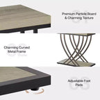 Table d'appoint Lantine, table d'appoint étroite à 2 niveaux pour salon, tables de chevet industrielles avec cadre métallique pour chambre à coucher, canapé, petits espaces, gris