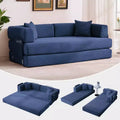 Canapé futon moderne en velours côtelé de 79 po pour petits espaces, canapé-lit convertible 5 en 1 avec accoudoirs et oreillers amovibles