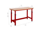 Établi robuste avec plateau en bois et hauteur réglable de 60 po