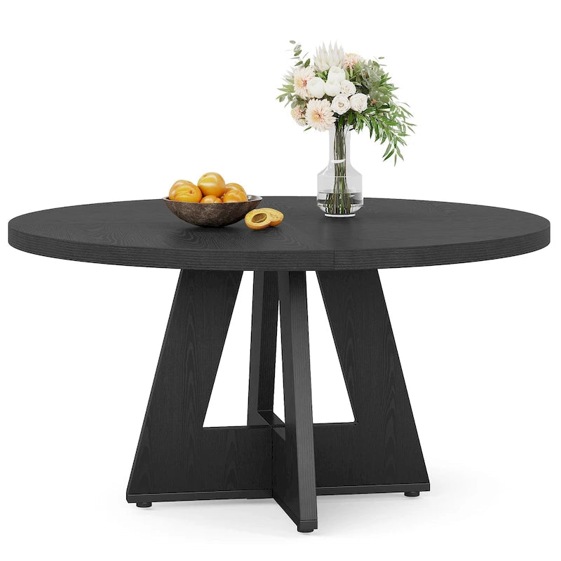 Table à manger ronde de 47 pouces pour 4 personnes, table de salle à manger en bois pour cuisine, salle à manger, salon - N/A