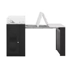 Table à manger extensible Whisen, table îlot mobile roulante avec 3 rallonges amovibles, meuble de rangement