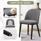 Lot de 4/6 chaises de salle à manger, chaises de cuisine/salle à manger rembourrées, chaises de salle à manger de ferme en tissu de lin avec pieds réglables pour salle à manger, salon
