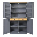 40,2x20x71,3 cm Grande armoire de cuisine sur pied avec 2 tiroirs, 2 étagères réglables et 8 compartiments de porte