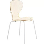 LeisureMod Bristol Ensemble de Salle à Manger 5 Pièces Table à Manger Ronde, 4 Chaises de Salle à Manger en Plastique Pieds Blancs