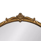 Miroir mural rond encadré 30" x 30" - Finition antique dorée, aucun assemblage requis