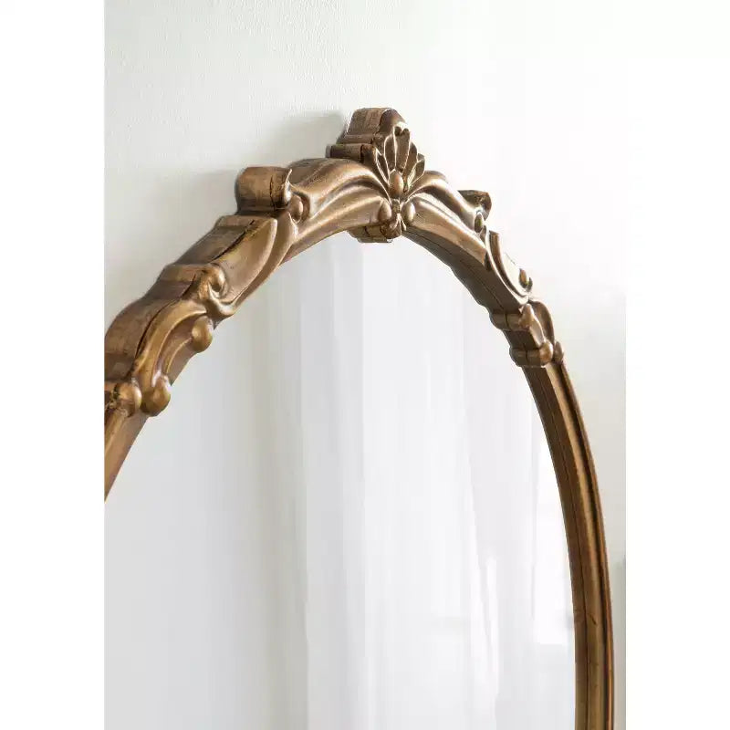 30" x 30" Round Framed Wall Mirror - Gold Antique Finish, No Assembly Required