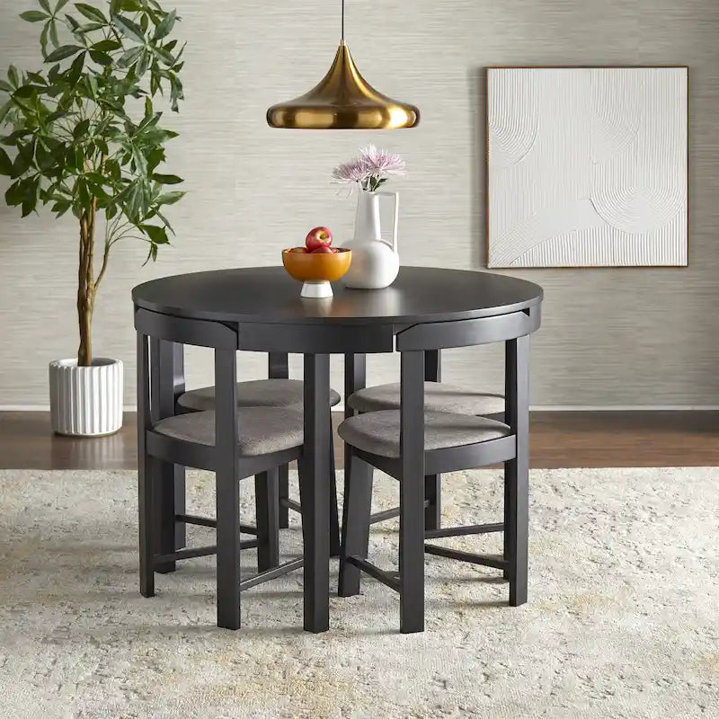 Ensemble de salle à manger rond compact 5 pièces Harrisburg Tobey
