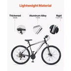 VTT 29 pouces avec suspension avant, cadre en aluminium 21 vitesses avec double frein à disque
