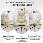 Efomao Chaise de Bureau Ergonomique 400 lbs, Grande Chaise d'Ordinateur en Cuir PU pour Personnes de Grande Taille, Fauteuil de Direction avec Repose-Pieds et Soutien Lombaire