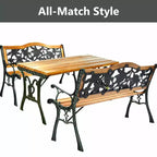 Banc de jardin en métal Costway pour patio, parc, porche, chaise de chemin, mobilier en fonte et bois dur