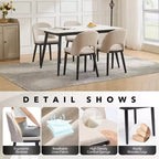 Lot de 4/6 chaises de salle à manger, chaises de cuisine/salle à manger rembourrées, chaises de salle à manger de ferme en tissu de lin avec pieds réglables pour salle à manger, salon