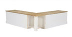 Banquette d'angle sans dossier - Naturel et blanc