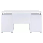 Bureau d'écriture en bois de 55 po avec 2 tiroirs, 1 placard, 1 étagère ouverte et porte pour bureau à domicile ou salle d'étude