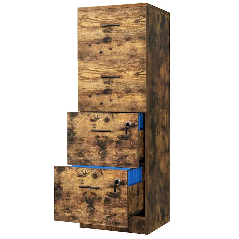 Moasis 51H Classeur Vertical à 4 Tiroirs Verrouillable pour Bureau à Domicile