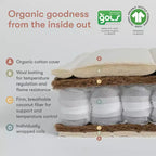 Matelas de berceau biologique Babyletto Babyletto x Avocado 2 étapes et 100 % non toxique - Blanc