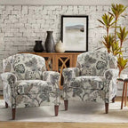 Fauteuil de salon Giampiero avec garniture cloutée (lot de 2) par HULALA HOME