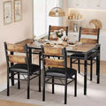 Ensemble table à manger pour 4, table de cuisine en bois avec 4 chaises rembourrées, ensemble de 4 chaises de table de cuisine avec angle anti-collision pour petit espace, cuisine