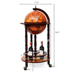 Minibar Costway de 17,5 po en forme de globe terrestre, style italien du XVIe siècle, avec support pour bouteilles d'alcool