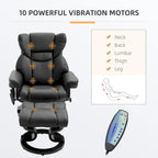 Fauteuil de massage inclinable HOMCOM avec pouf repose-pieds