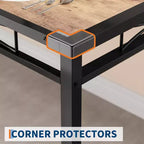 Ensemble table à manger pour 4, table de cuisine en bois avec 4 chaises rembourrées, ensemble de 4 chaises de table de cuisine avec angle anti-collision pour petit espace, cuisine