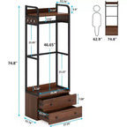 Organisateur de placard autonome Lantine, petit portant à vêtements avec tiroirs et étagères, portant à vêtements robuste pour couloir, entrée, chambre
