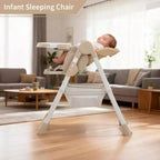 Chaise haute pliable pour bébés et tout-petits, chaise haute en cuir PU avec dossier réglable, hauteur d'assise, plateau amovible, harnais de sécurité 5 points et roues verrouillables