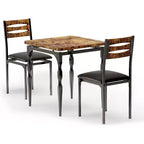 Ensemble de salle à manger 3 pièces pour petits espaces, table et 2 chaises à pieds en spirale, ensemble de table de cuisine compact pour appartements
