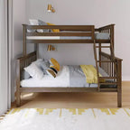 Max & Lily Lit superposé double sur toute la taille, Lits superposés en bois massif avec échelle pour enfants