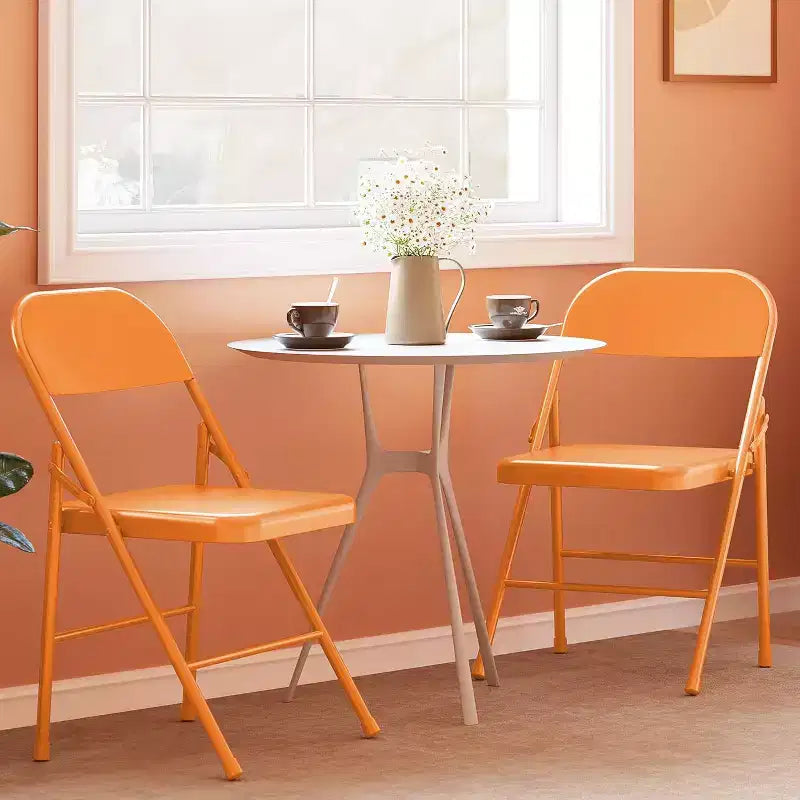 Lot de 8 chaises pliantes tout acier avec dossier, chaises pliantes en métal robustes, capacité de 159 kg, convient pour l'intérieur et l'extérieur