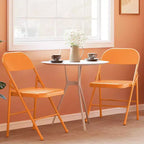 Lot de 8 chaises pliantes tout acier avec dossier, chaises pliantes en métal robustes, capacité de 159 kg, convient pour l'intérieur et l'extérieur