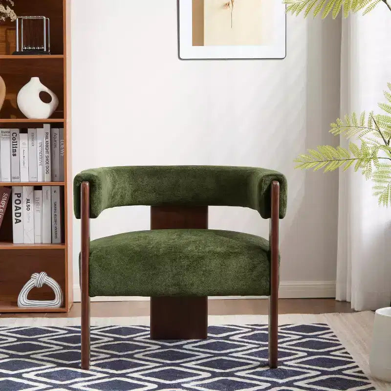 Fauteuil d'appoint rembourré en bois d'hévéa moderne Noah Christopher Knight Home