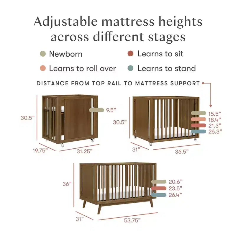 Lit de bébé convertible 8-en-1 Babyletto Palma avec berceau et kits pour lit de tout-petit