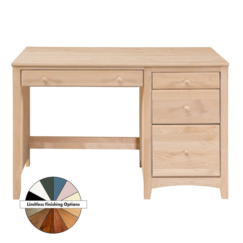 Bureau à 4 tiroirs en bois massif Arch+Haven