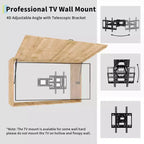 Meuble TV d'extérieur 55 pouces, cache-télévision en bois massif résistant aux intempéries avec support réglable 4D et porte rabattable (convient aux téléviseurs de 44 à 55 pouces)