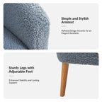 Fauteuil Sheila Modern 30 W Boucle avec pieds en bois massif, lot de 2, par HULALA HOME