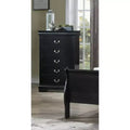 Contemporary 5-Drawer Solid Wood Dresser Nightstand with Brass Hardware