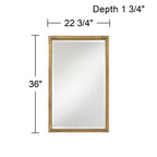 Miroir de courtoisie en rotin et or vieilli 23 x 36