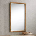 Antiqued Gold and Rattan 23 x 36 Vanity Mirror