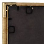 Miroir de courtoisie en rotin et or vieilli 23 x 36