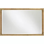 Miroir de courtoisie en rotin et or vieilli 23 x 36