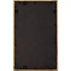 Miroir de courtoisie en rotin et or vieilli 23 x 36