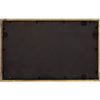 Miroir de courtoisie en rotin et or vieilli 23 x 36