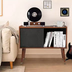 Meuble de support pour tourne-disque avec station de charge et ports USB – Peut contenir 300 albums, meuble de rangement pour vinyles