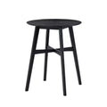 Okak Round Dining Table Kitchen Table Wooden High Top Table Bar Table for 2-4 for Dining Room, Restaurant, Pub, Black