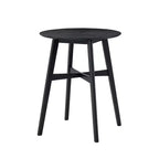 Okak Round Dining Table Kitchen Table Wooden High Top Table Bar Table for 2-4 for Dining Room, Restaurant, Pub, Black